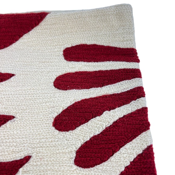 Pottery Barn Red Scroll Chain Stitch 20 in Pillow Cover - Picture 4 of 6